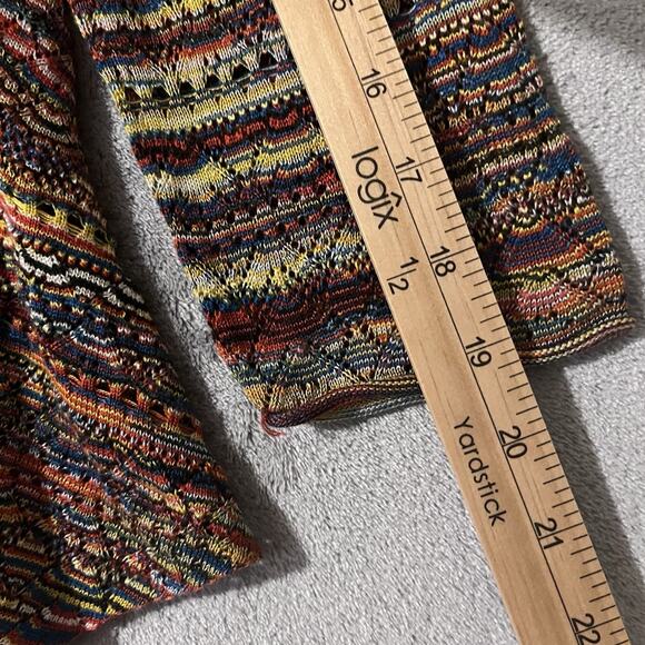 JOHN PAUL RICHARD Knit Tunic Top Autumn Colors Womens Sz L V-neck Long Sleeve - Picture 8 of 10